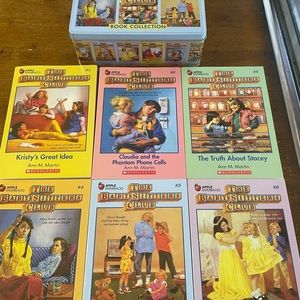 Retro Babysitters Club books 1-6. In tin container .